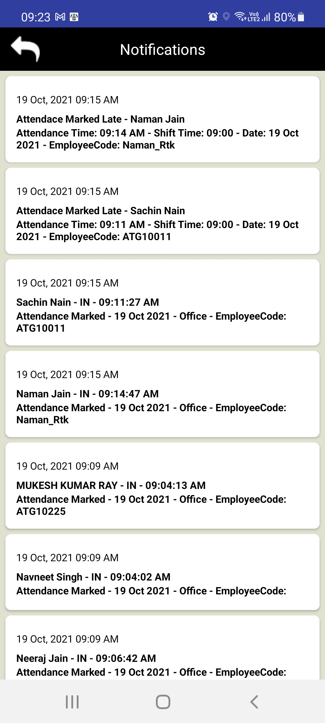 Attendance marking app for office staff and field staff with location.