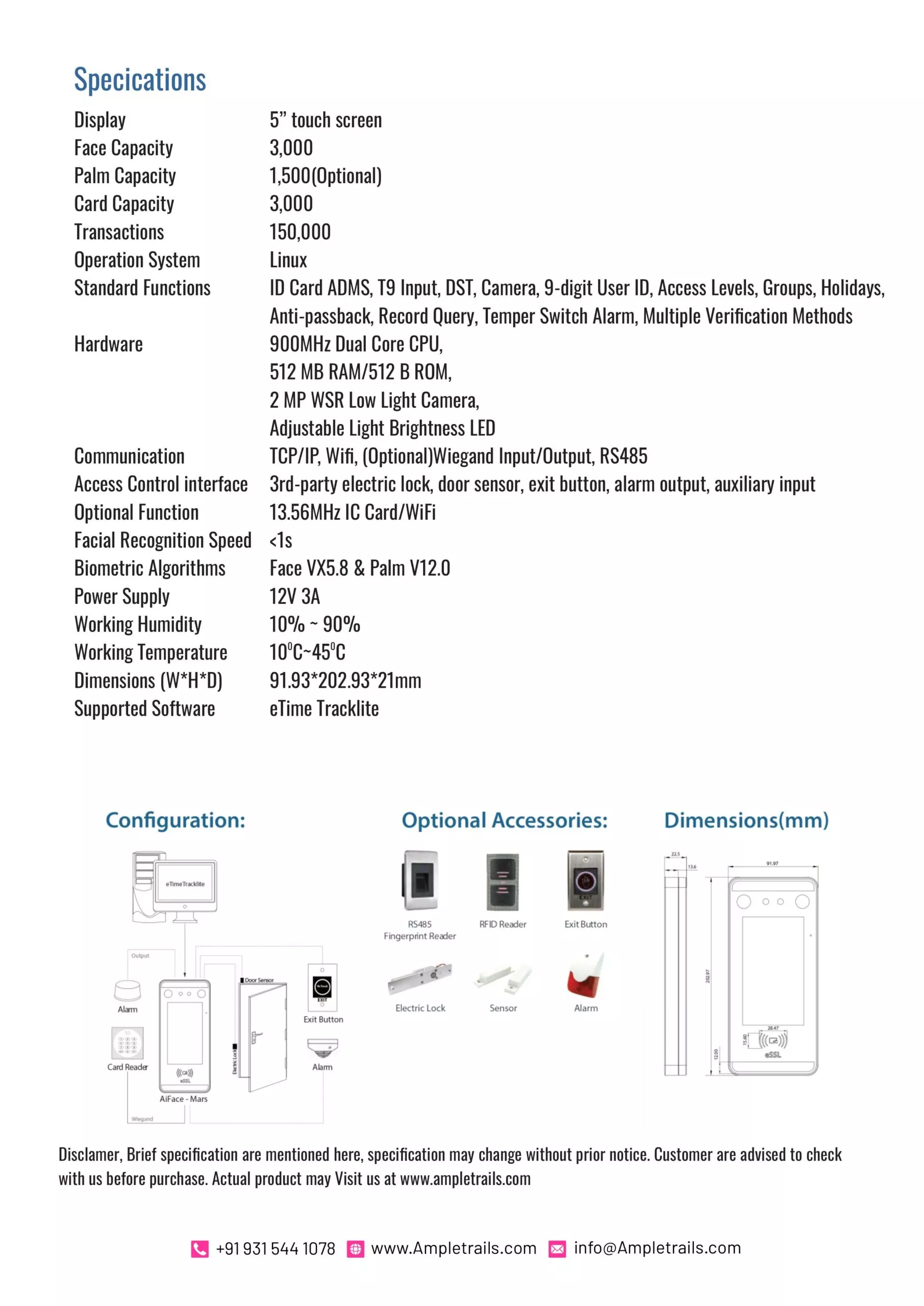 Face attendance Machine